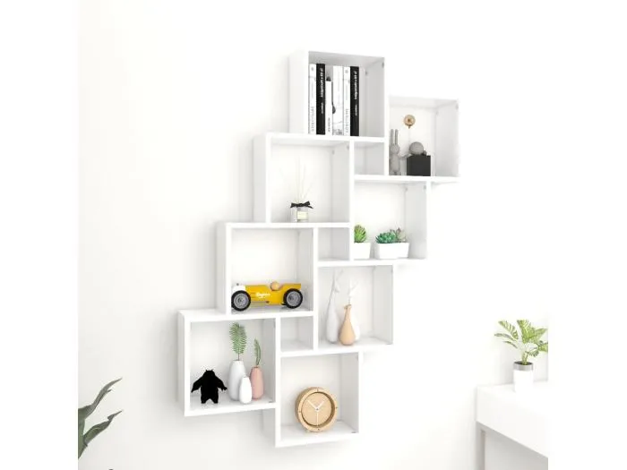 Würfelregal Weiß 90x15x119 cm Holzwerkstoff