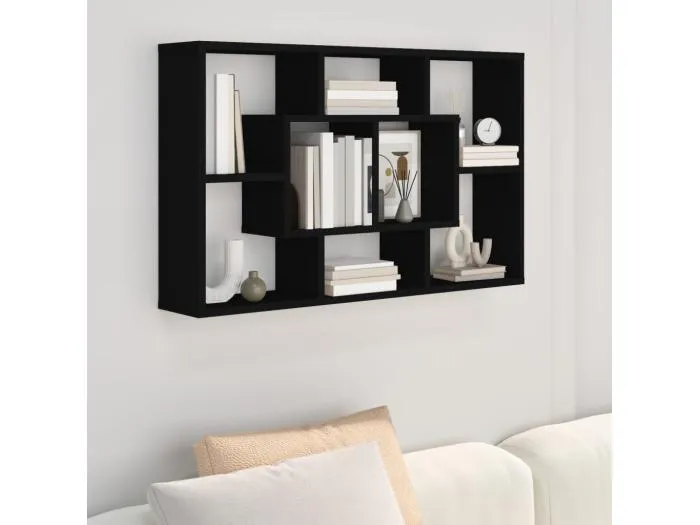 Wandregal Schwarz 85x16x52,5 cm Holzwerkstoff