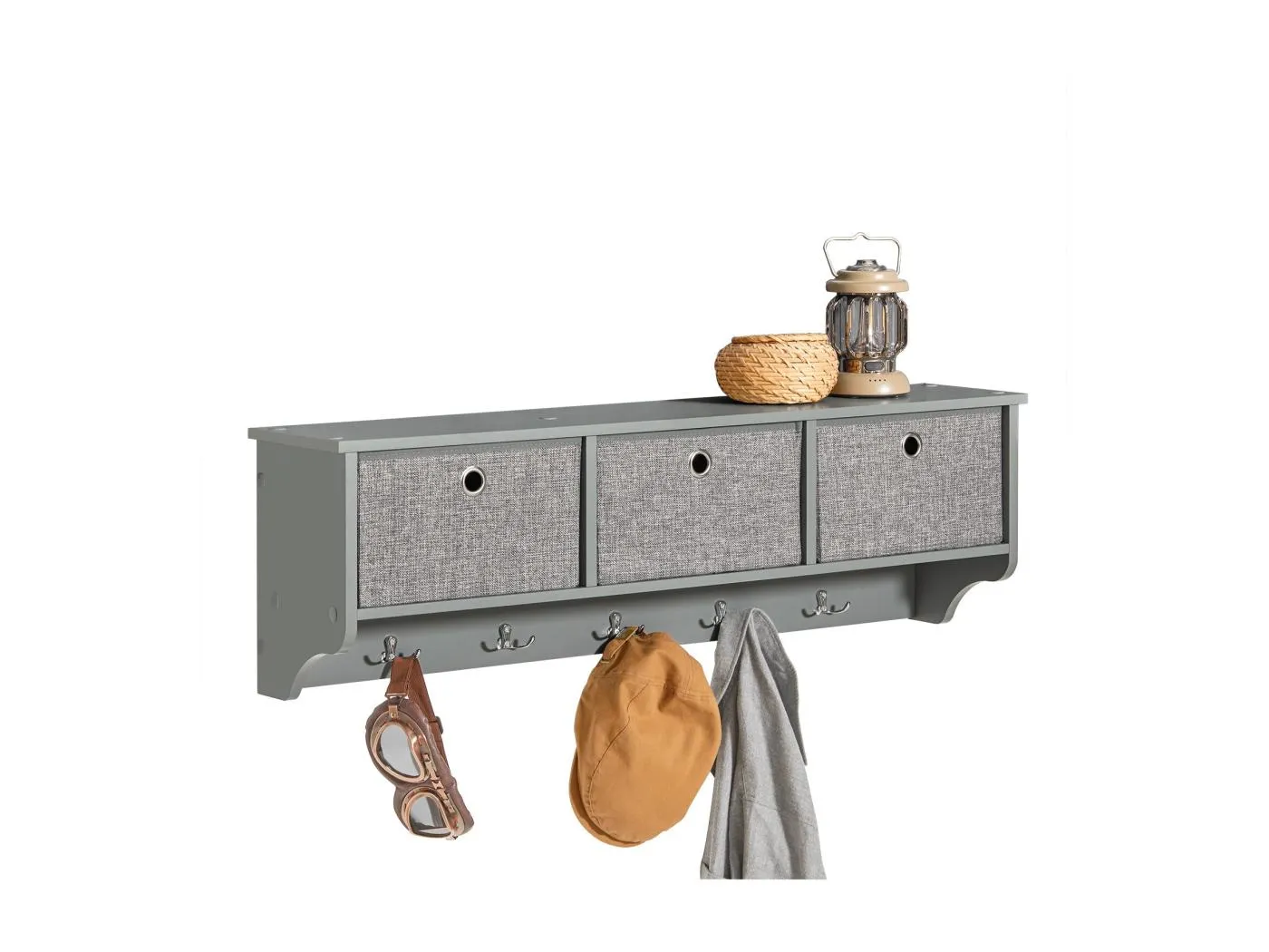 Wandgarderobe FRG282-HG 100 x 30 x 20 cm Grau