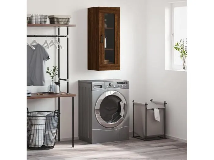 Wandschrank Braun Eichen-Optik 34,5x34x90 cm