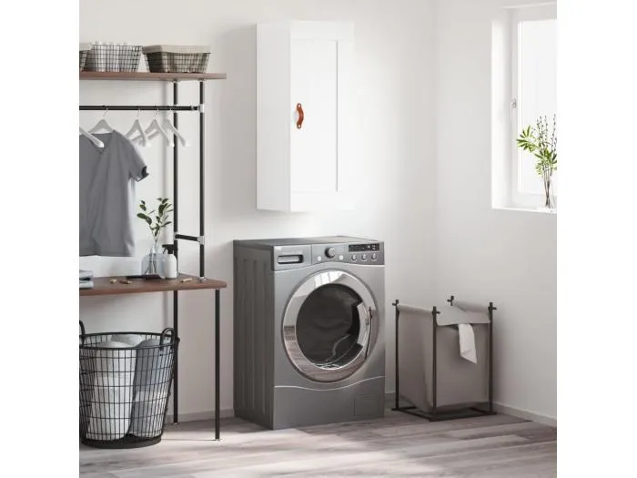 Wandschrank Weiß 34,5x34x90 cm Holzwerkstoff