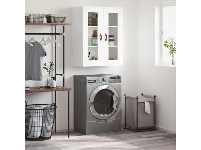 Wandschrank Hochglanz-Weiß 69,5x34x90 cm