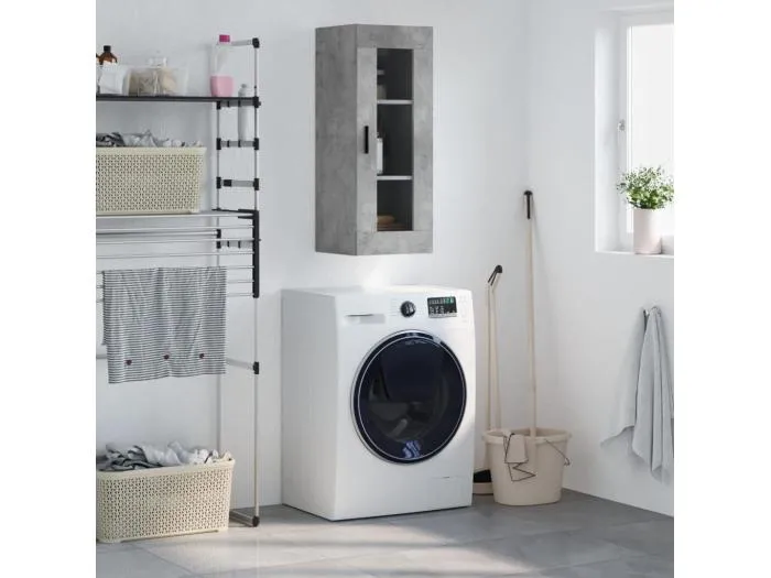 Wandschrank Betongrau 34,5x34x90 cm