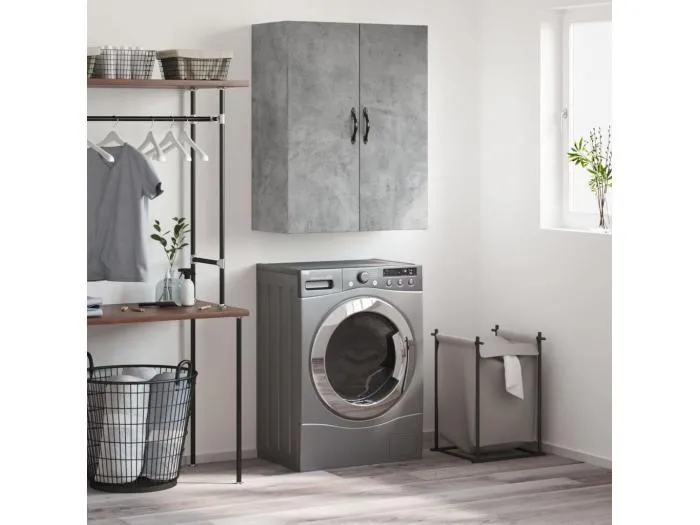 Wandschrank Betongrau 69,5x34x90 cm Holzwerkstoff