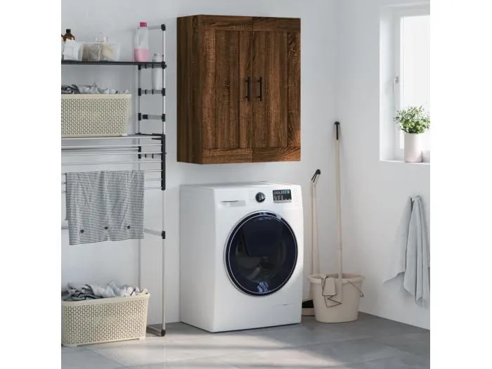 Wandschrank Braun Eichen-Optik 69,5x34x90 cm Holzwerkstoff