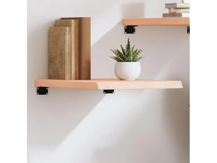 Wandregal 40x60x(2-4) cm Massivholz Eiche Unbehandelt