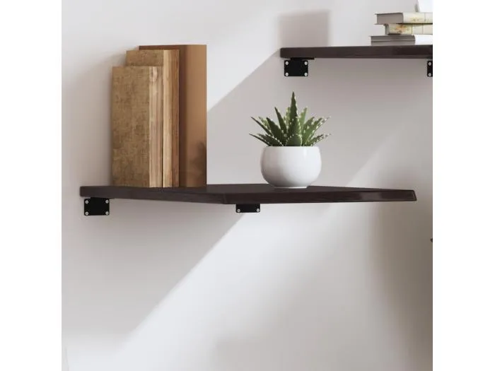 Wandregal Dunkelbraun 40x60x2 cm Massivholz Eiche Behandelt