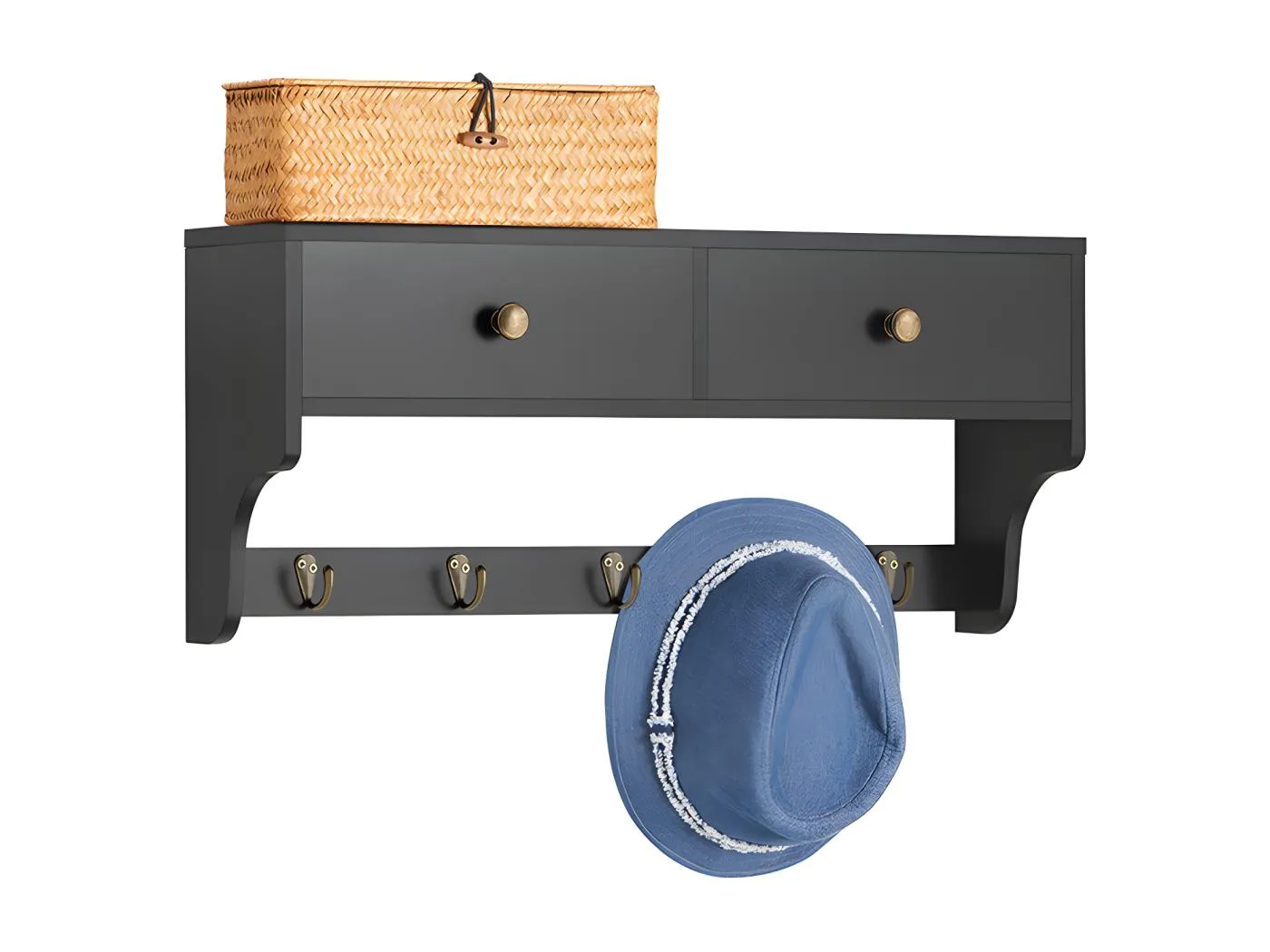 Wandgarderobe FRG178-SCH 14 x 27 x 60cm