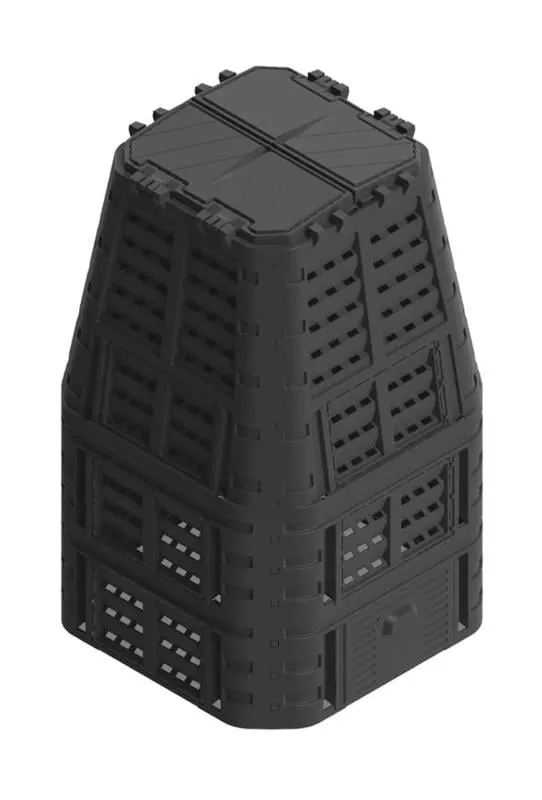 Komposter ECO PLUS | HxBxT 146x93,3x93,3cm | 880 Liter | Schwarz | Kompost, Schnellkomposter, Thermokomposter, Behälter, Aufbewahrungsbehälter