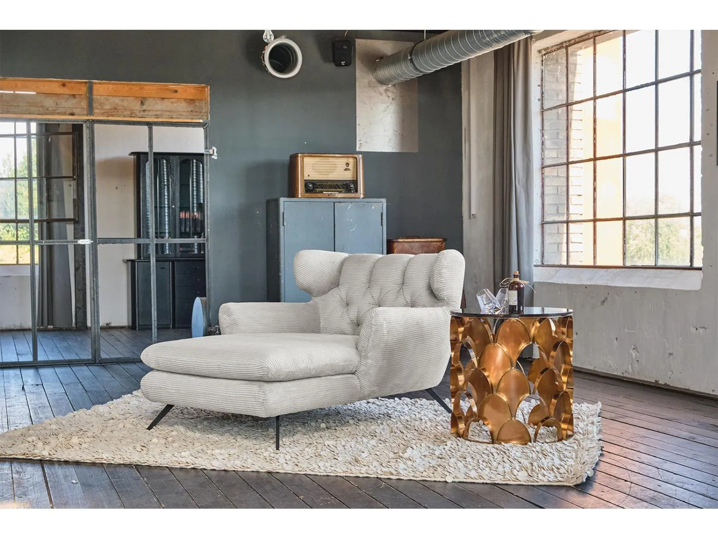 Longseat - Hellgrau Cord - CHARME