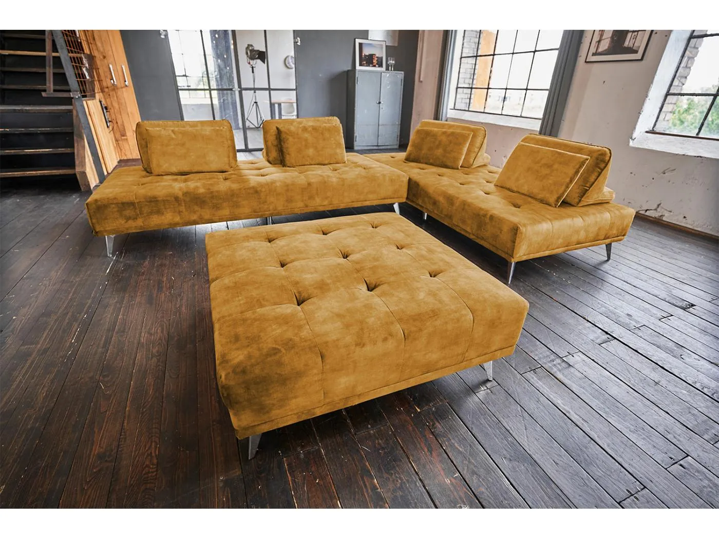 Ecksofa - Rotbraun Velvet - WIOLO