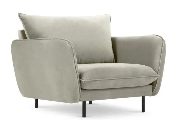 Cosmopolitan Design - Sessel "Vienna" aus Samt beige - 97x94x95cm