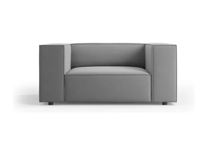 Cosmopolitan Design - Sessel "Arendal" aus Samt hellgrau - 124x102x70cm