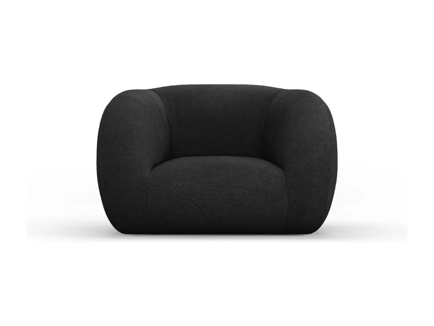 Cosmopolitan Design - Sessel "Essen" aus Boucle schwarz - 130x95x86cm