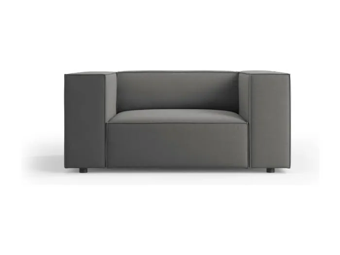 Cosmopolitan Design - Sessel "Arendal" aus Samt betonfarben - 124x102x70cm