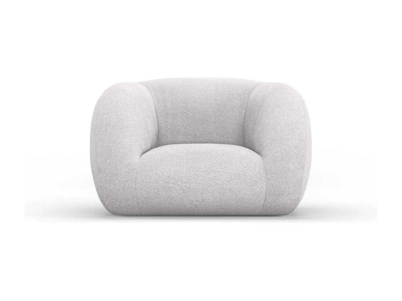 Cosmopolitan Design - Sessel "Essen" aus Boucle hellgrau - 130x95x86cm