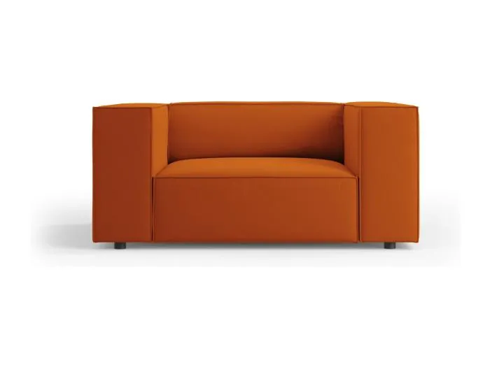 Cosmopolitan Design - Sessel "Arendal" aus Samt terrakotta - 124x102x70cm