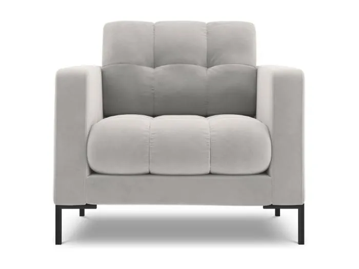Cosmopolitan Design - Sessel "Bali" aus Samt silber - 87x92x75cm