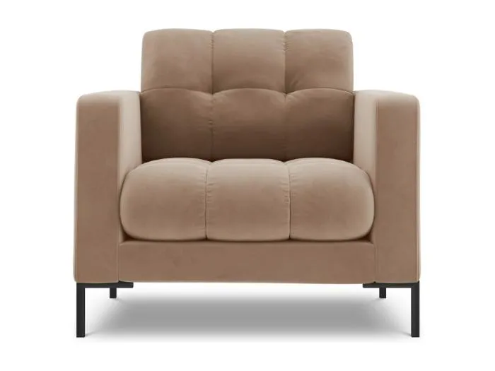 Cosmopolitan Design - Sessel "Bali" aus Samt beige - 87x92x75cm