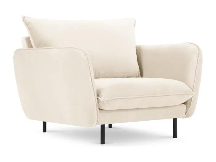 Cosmopolitan Design - Sessel "Vienna" aus Samt leichtes beige - 97x94x95cm