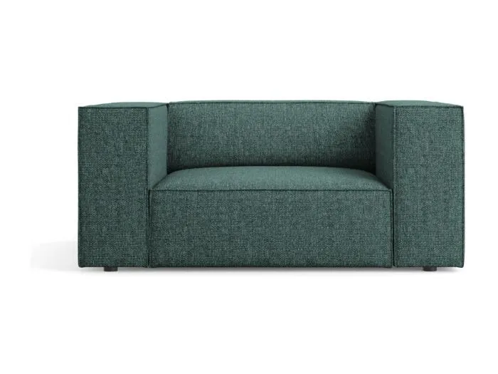 Cosmopolitan Design - Sessel "Arendal" aus Chenille-Stoff petrol - 124x102x70cm