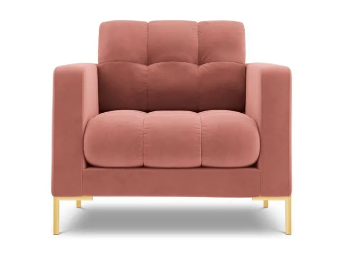 Cosmopolitan Design - Sessel "Bali" aus Samt rosa - 87x92x75cm