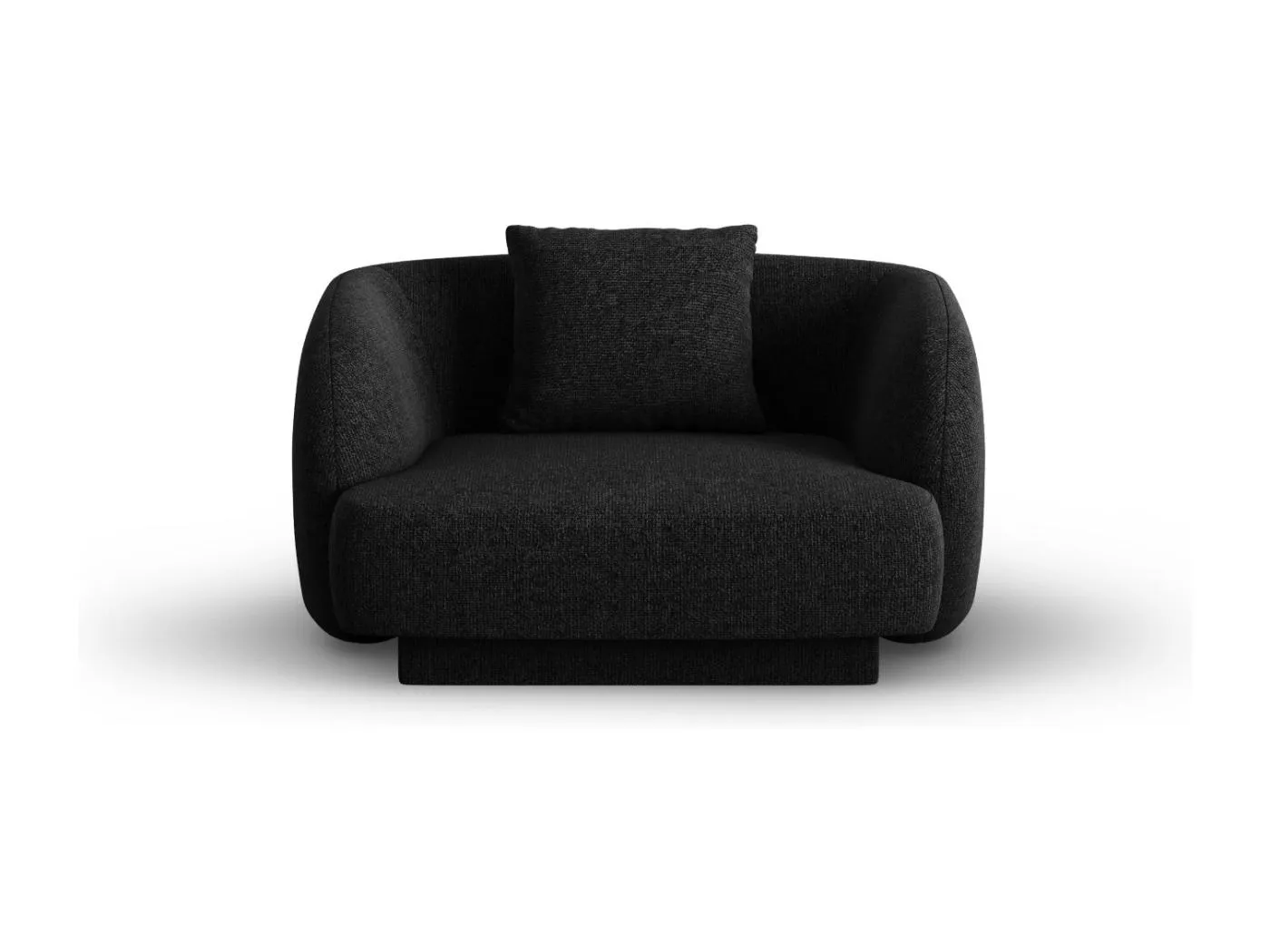 Cosmopolitan Design - Sessel "Tulum" aus Chenille-Stoff schwarz - 103x90x70cm