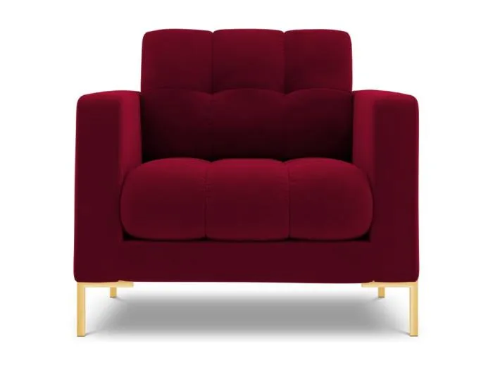 Cosmopolitan Design - Sessel "Bali" aus Samt rot - 87x92x75cm