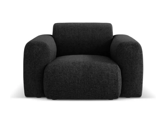 Cosmopolitan Design - 2-Sitzer Sessel "Nolio" aus Chenille-Stoff schwarz - 105x95x72cm