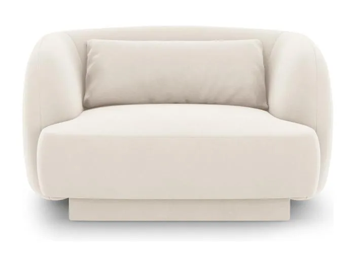 Cosmopolitan Design - Sessel "Tulum" aus Samt leichtes beige - 103x90x70cm