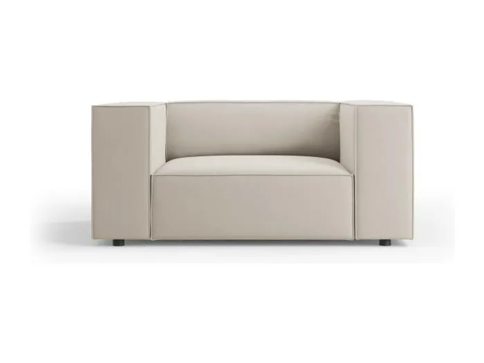 Cosmopolitan Design - Sessel "Arendal" aus Samt Ecru - 124x102x70cm