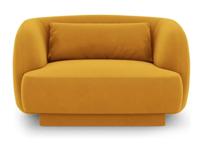 Cosmopolitan Design - Sessel "Tulum" aus Samt gelb - 103x90x70cm