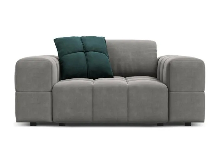 CXL by Christian Lacroix - Sessel "Luc" Sitzer aus Samt hellgrau - 124x102x70cm