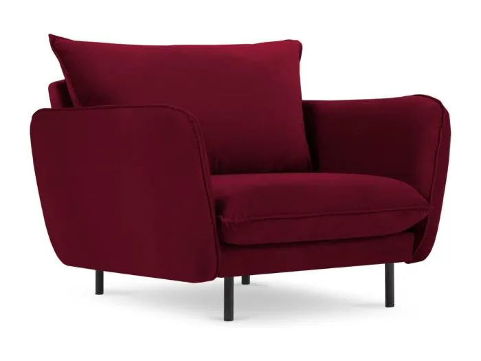 Cosmopolitan Design - Sessel "Vienna" aus Samt rot - 97x94x95cm