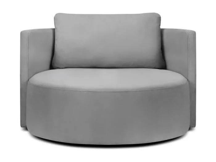 CXL by Christian Lacroix - XL-Drehsessel "Adam" Sitzer aus Samt grau - 112x112x63cm