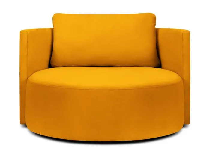 CXL by Christian Lacroix - XL-Drehsessel "Adam" Sitzer aus Samt gelb - 112x112x63cm