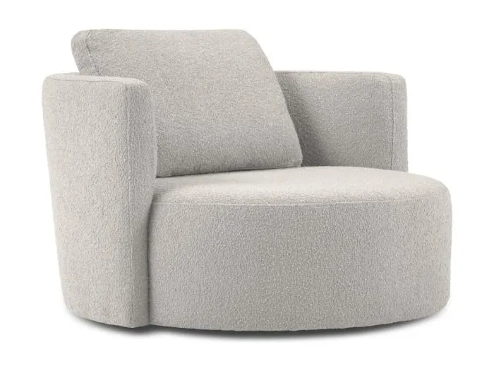 CXL by Christian Lacroix - Drehsessel "Adam" Sitzer aus Boucle hellgrau - 92x92x75cm