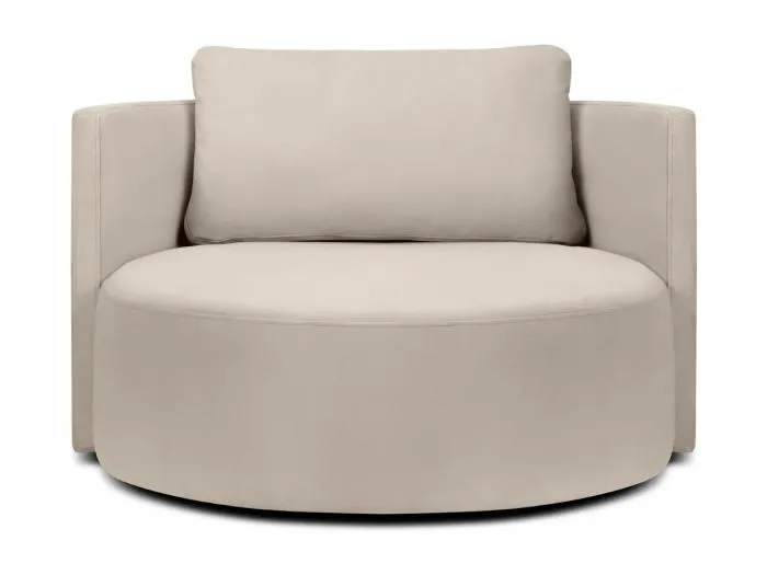 CXL by Christian Lacroix - Drehsessel "Adam" Sitzer aus Samt beige - 92x92x75cm