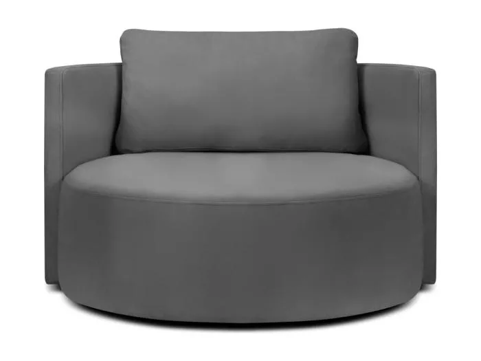 CXL by Christian Lacroix - Drehsessel "Adam" Sitzer aus Samt dunkelgrau - 92x92x75cm