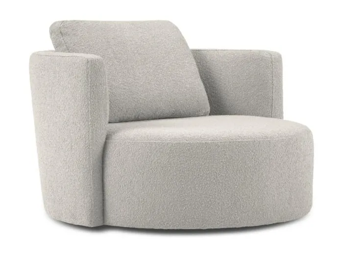 CXL by Christian Lacroix - XL-Drehsessel "Adam" Sitzer aus Boucle hellgrau - 112x112x63cm