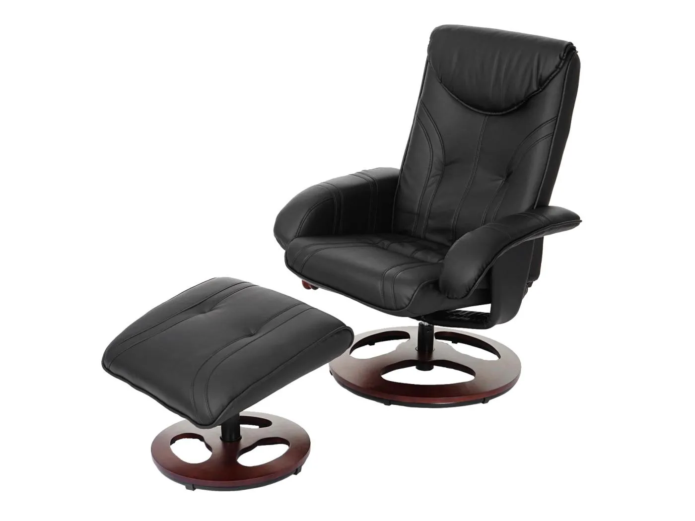 Relaxsessel MCW-C46 mit Hocker, Schwarz