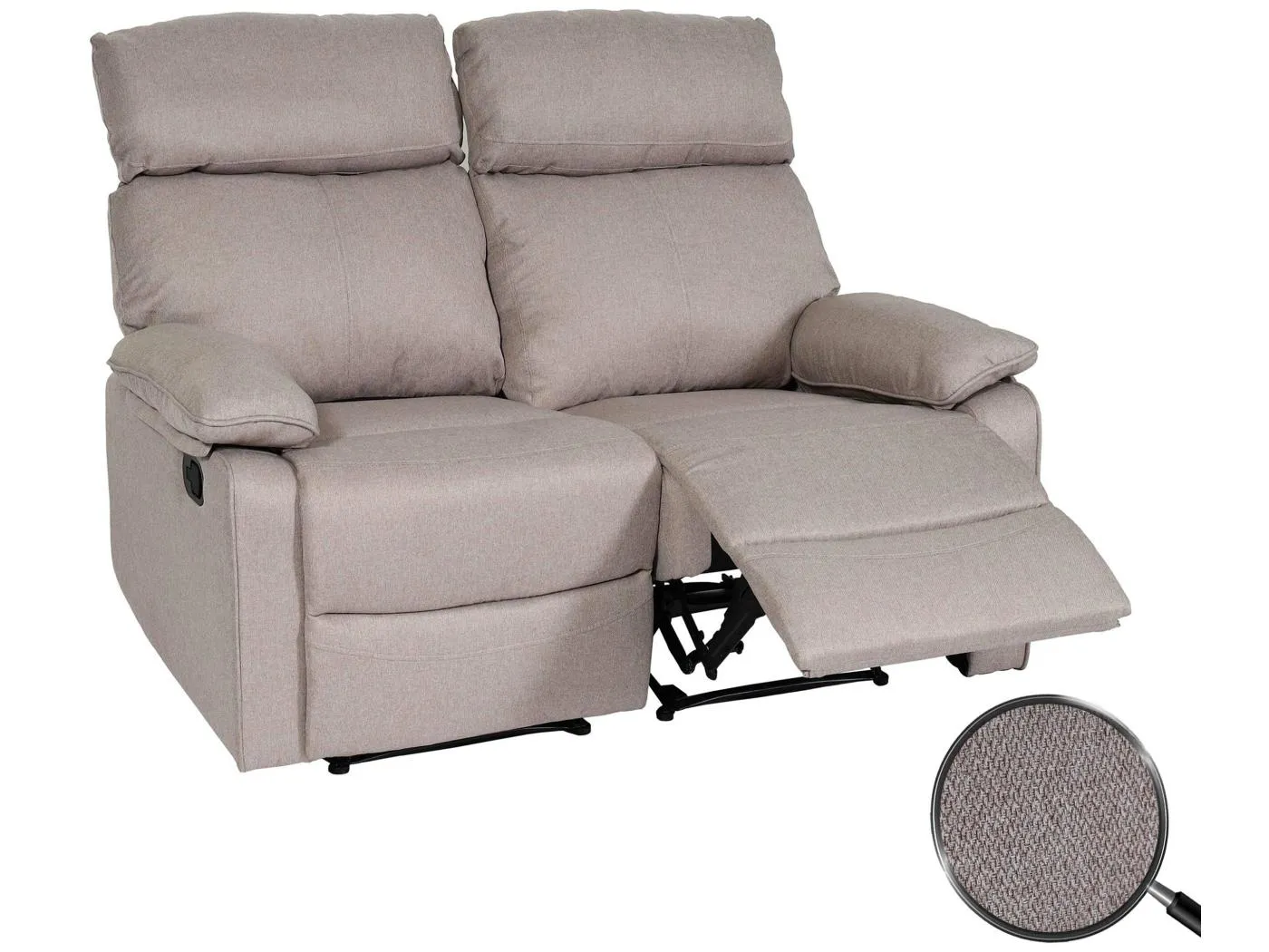 2er Kinosessel MCW-L93, Grau-braun