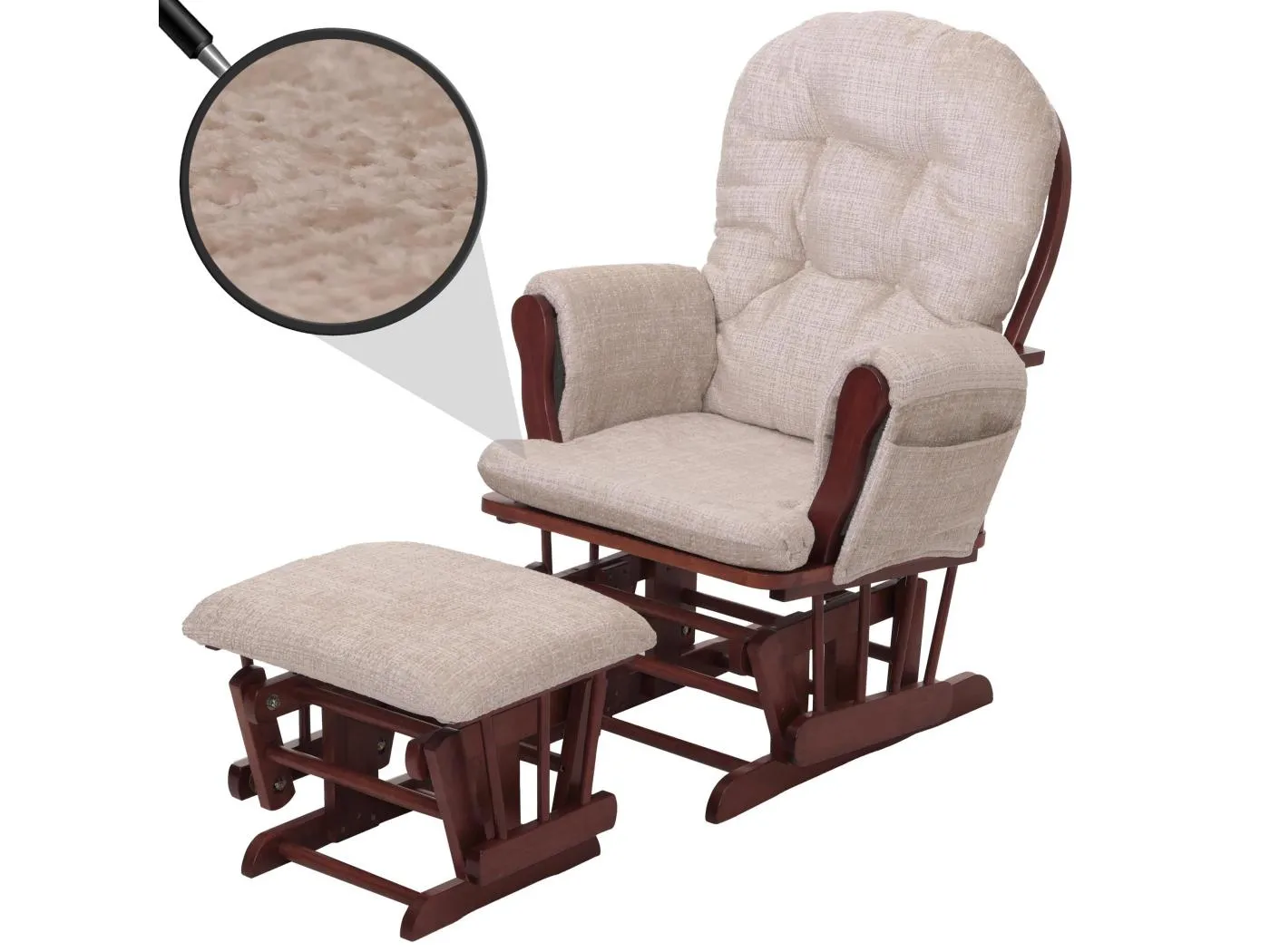 Relaxsessel MCW-C76, Creme, Gestell dunkel