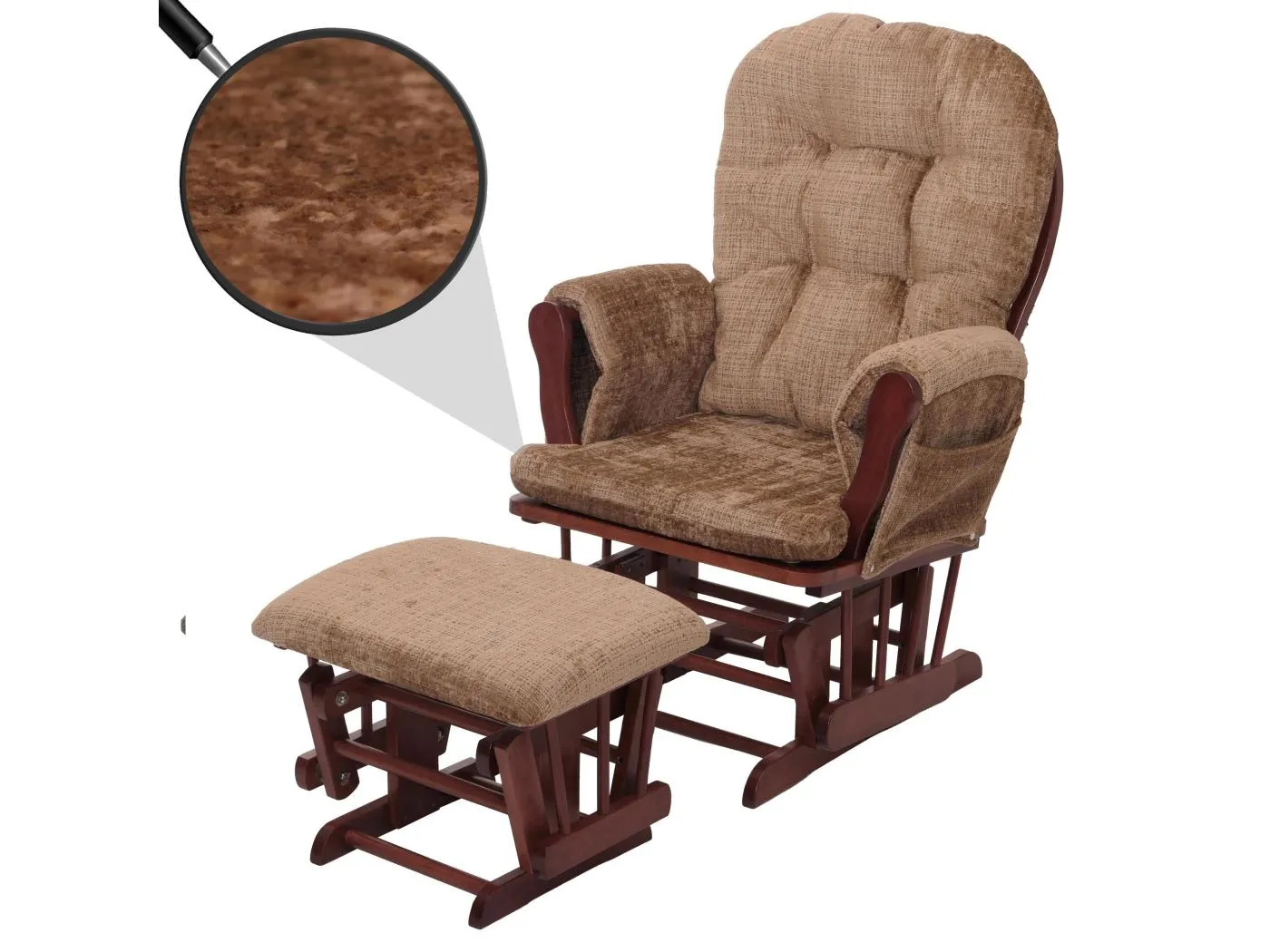 Relaxsessel MCW-C76, Hellbraun, Gestell dunkel