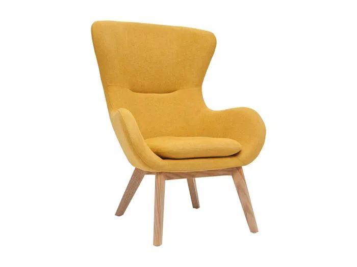 Senfgelber Samtsessel ESKUA