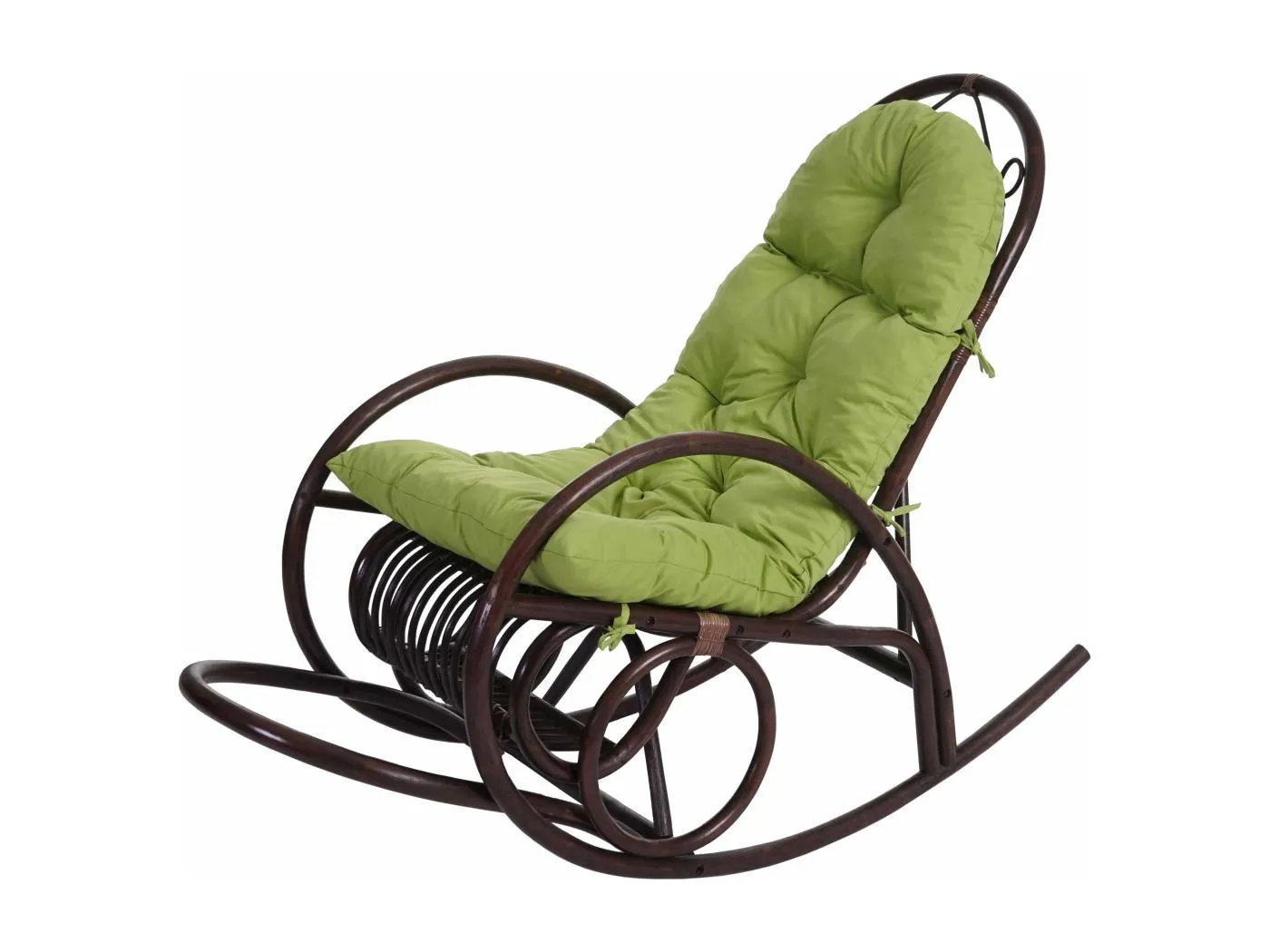 Schaukelstuhl MCW-C40 Rattan, Auflage grün