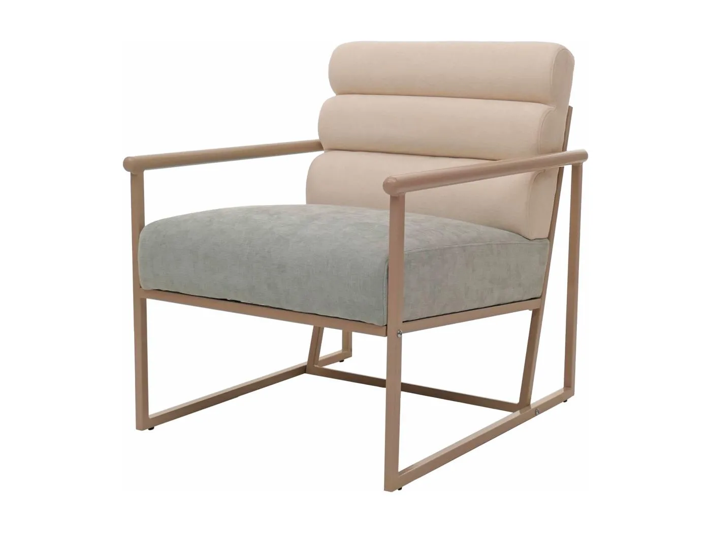 Lounge-Sessel MCW-O38, Beige, Polster blau-grün