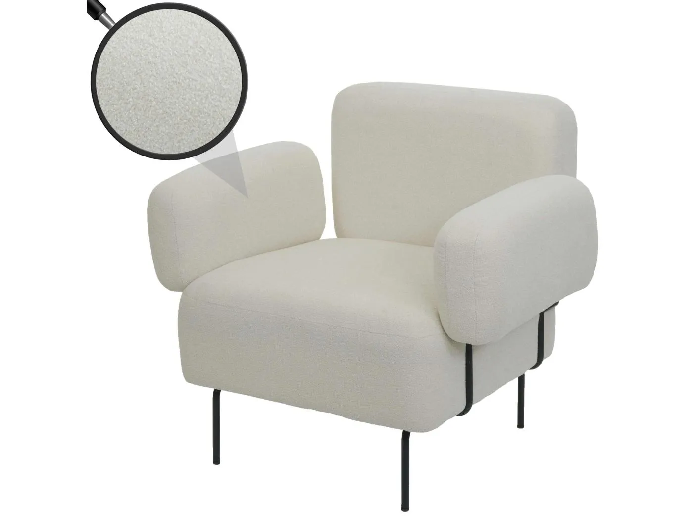 Lounge-Sessel MCW-L83, Creme