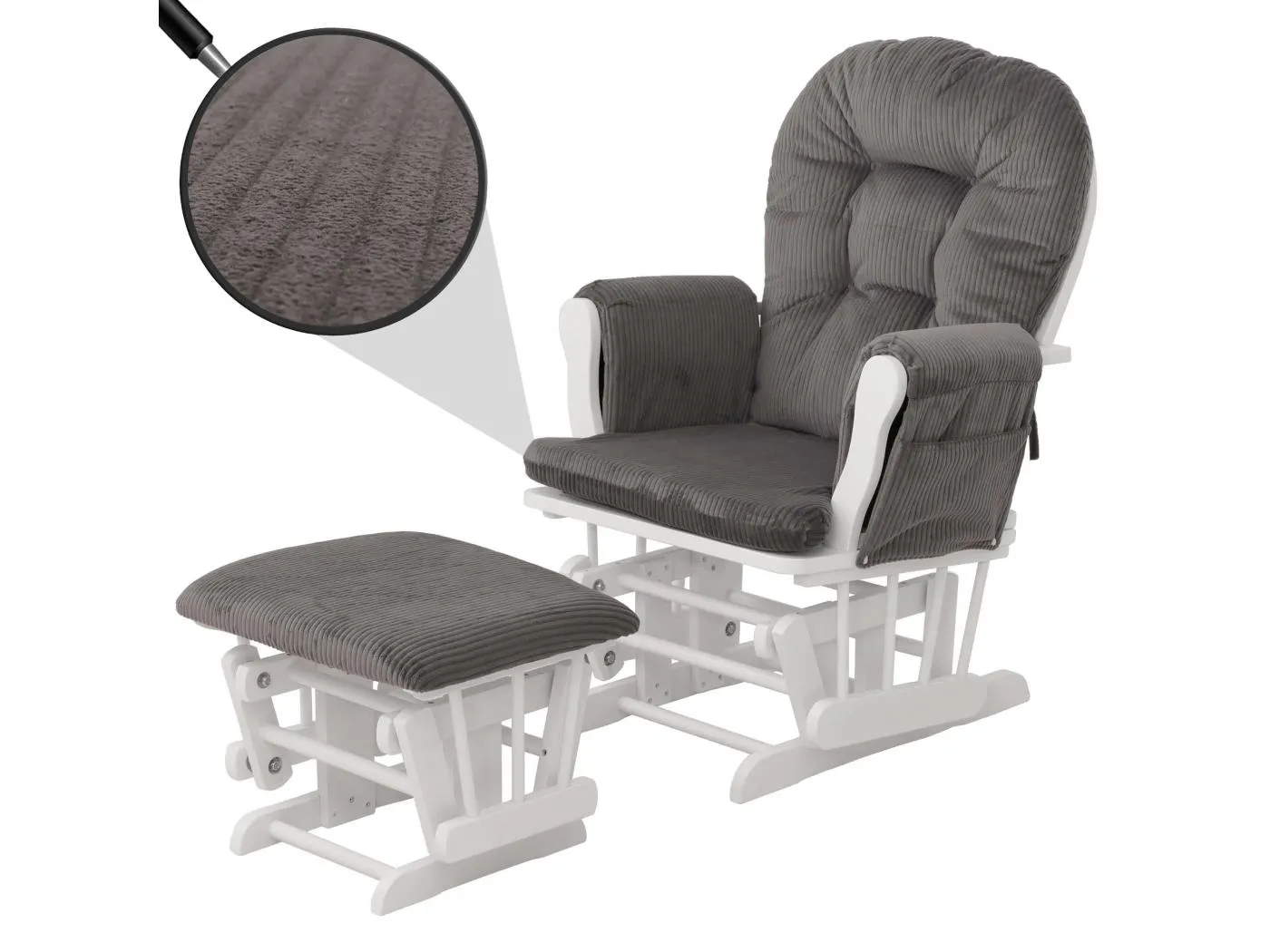 Relaxsessel MCW-C76, Dunkelgrau Gestell weiß