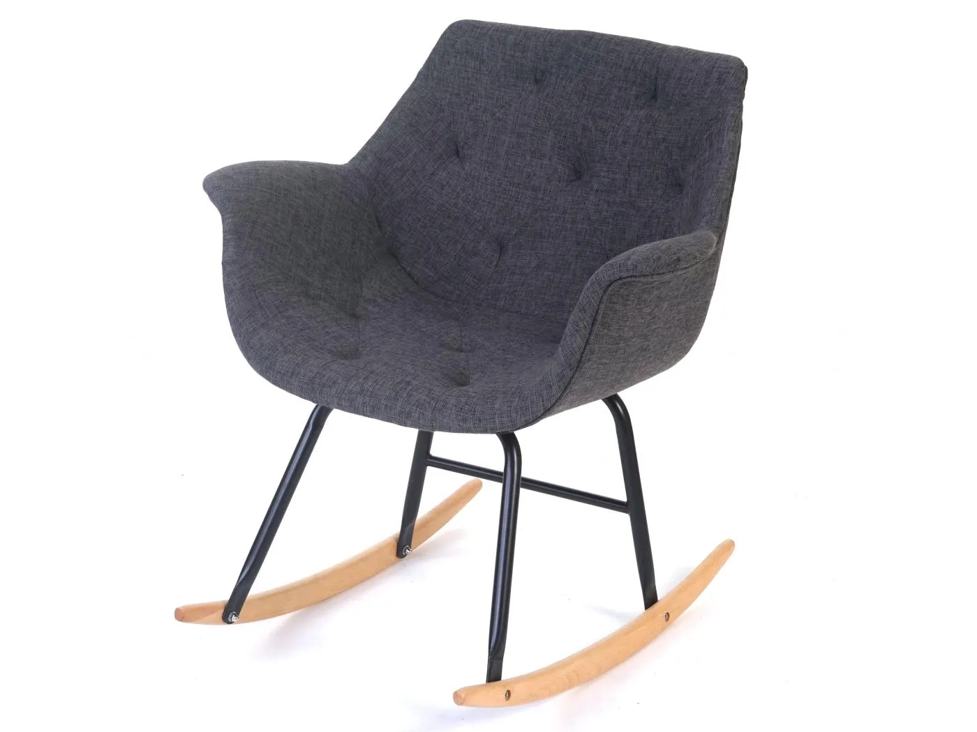 Schaukelstuhl Vaasa T820, Textil, grau